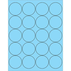 Tape Logic - Pack of (20), 100 Sheet 2" x 2" Pastel Blue Permanent Acrylic Laser Labels - All Tool & Supply