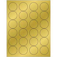 Tape Logic - Pack of (24), 100 Sheet 1.66" x 1-21/32" Gold Permanent Acrylic Laser Labels - All Tool & Supply