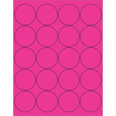 Tape Logic - Pack of (20), 100 Sheet 2" x 2" Fluorescent Pink Permanent Acrylic Laser Labels - All Tool & Supply