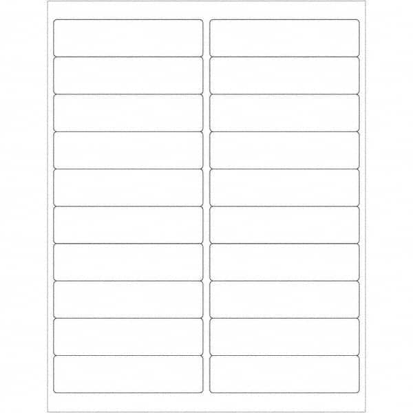 Tape Logic - Pack of (20), 100 Sheet 4" x 1" White Polyester Weatherproof Labels - All Tool & Supply