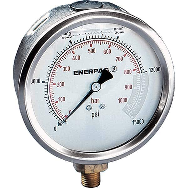 Enerpac - Hydraulic Pressure Gages & Adapters Type: Glycerine Filled Pressure Rating: 15000 - All Tool & Supply