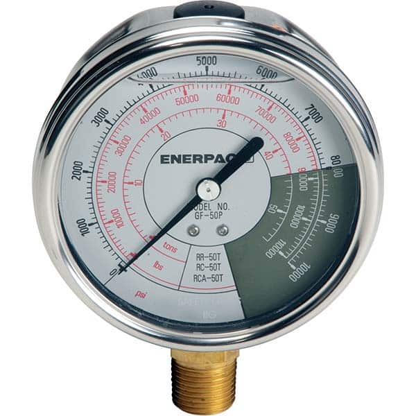 Enerpac - Hydraulic Pressure Gages & Adapters Type: Glycerine Filled Pressure Rating: 10000 - All Tool & Supply