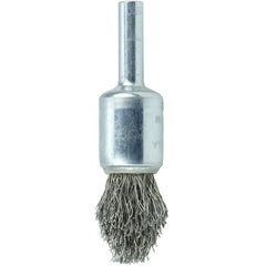 1/2″ Controlled Flare Crimped Wire End Brush, .0104″ Stainless Steel Fill - All Tool & Supply