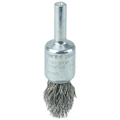 1/2″ Controlled Flare Crimped Wire End Brush, .020″ Stainless Steel Fill - All Tool & Supply