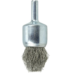 3/4″ Controlled Flare Crimped Wire End Brush, .0104″ Stainless Steel Fill - All Tool & Supply