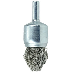 3/4″ Controlled Flare Crimped Wire End Brush, .020″ Stainless Steel Fill - All Tool & Supply