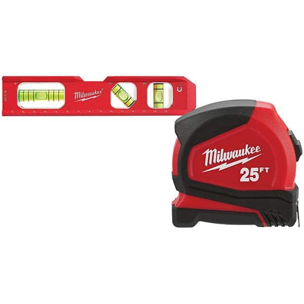 Milwaukee Tool - Box Beam, I-Beam & Torpedo Levels Level Type: Torpedo Number of Vials: 3 - All Tool & Supply