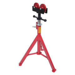 Rothenberger - 1/2" to 16" Pipe Capacity, Straight Pipe Stand with 2 Roller Head - 27" to 50" High, 2,500 Lb Capacity - All Tool & Supply