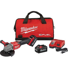 Milwaukee Tool - 4-1/2 - 6" Wheel Diam, 9,000 RPM, Cordless Angle & Disc Grinder - 5/8-11 Spindle, 18 Volts, 6 Amps, Side Exhaust - All Tool & Supply