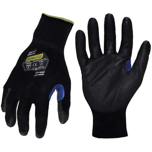 ironCLAD - Size XL (10) Nylon Work Gloves - For General Purpose, Palm Coated, Knit Wrist, Black, Paired - All Tool & Supply