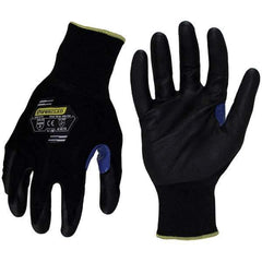 ironCLAD - Size M (8) Nylon Work Gloves - For General Purpose, Palm Coated, Knit Wrist, Black, Paired - All Tool & Supply