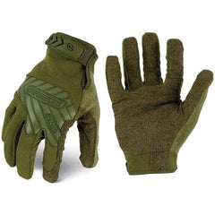 ironCLAD - Size S (7) Synthetic Leather Work Gloves - For Mechanic's & Lifting, Uncoated, Hook & Loop Cuff, Full Fingered, Olive Drab Green, Paired - All Tool & Supply