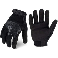 ironCLAD - Size 2XL (11) Synthetic Leather Work Gloves - For Mechanic's & Lifting, Uncoated, Hook & Loop Cuff, Full Fingered, Black, Paired - All Tool & Supply