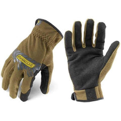 ironCLAD - Size XL (10) Synthetic Leather Work Gloves - For Mechanic's & Lifting, Uncoated, Slip-On Cuff, Full Fingered, Coyote, Paired - All Tool & Supply