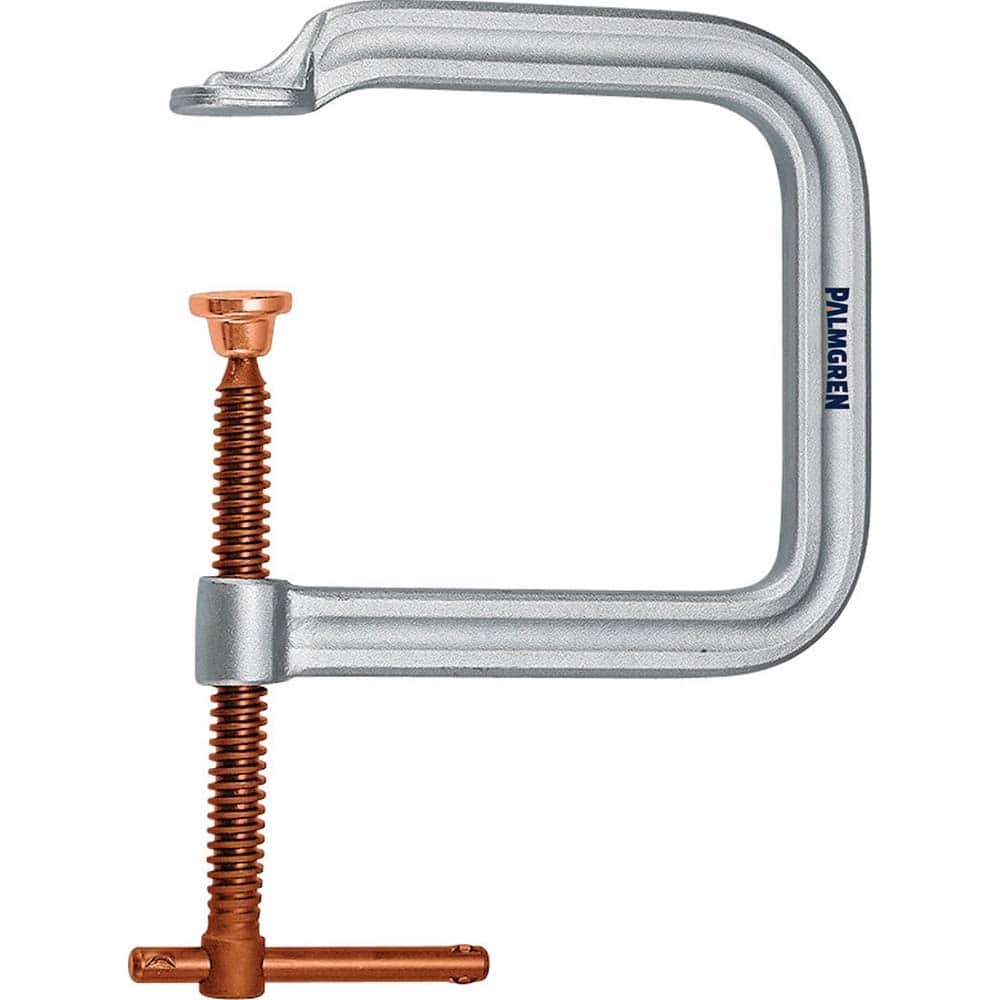 Palmgren - C-Clamps; Clamp Type: C-Style ; Application Strength: Regular-Duty ; Throat Depth Style: Extra Deep Throat ; Clamp Material: Steel ; Maximum Opening Capacity (Inch): 6 ; Minimum Opening Capacity (Inch): 0 - Exact Industrial Supply