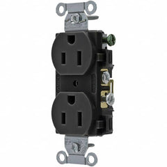 Hubbell Wiring Device-Kellems - 125V 15A NEMA 5-15R Commercial Grade Black Straight Blade Duplex Receptacle - All Tool & Supply