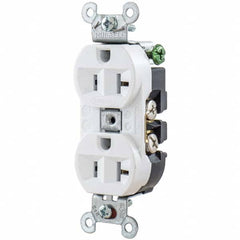 Hubbell Wiring Device-Kellems - 125V 20A NEMA 5-20R Industrial Grade White Straight Blade Duplex Receptacle - All Tool & Supply