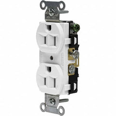 Hubbell Wiring Device-Kellems - 125V 15A NEMA 5-15R Commercial Grade White Straight Blade Duplex Receptacle - All Tool & Supply