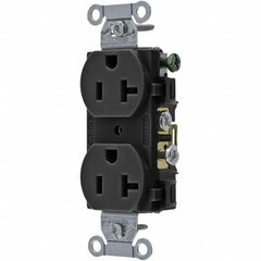 Hubbell Wiring Device-Kellems - 125V 20A NEMA 5-20R Commercial Grade Black Straight Blade Duplex Receptacle - All Tool & Supply