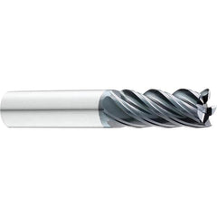 SGS - 1/2" Diam, Variable Pitch, 1" LOC, 5 Flute Solid Carbide Roughing Corner Radius End Mill - Exact Industrial Supply