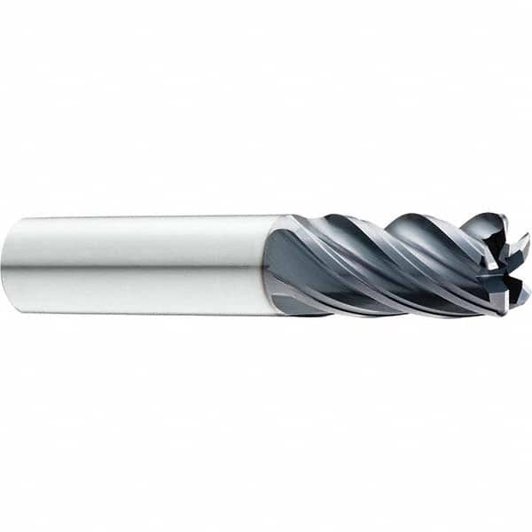 SGS - 1/2" Diam, Variable Pitch, 5/8" LOC, 5 Flute Solid Carbide Roughing Corner Radius End Mill - All Tool & Supply