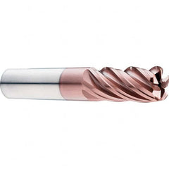 SGS - 3/4" Diam, Variable Pitch, 1-1/2" LOC, 5 Flute Solid Carbide Roughing Corner Radius End Mill - All Tool & Supply