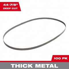 Milwaukee Tool - 44-7/8" x 1/2" x 0.02" 10-14 TPI Bi-Metal Portable Band Saw Blade - All Tool & Supply