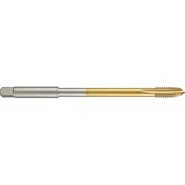 Guhring - 9/16-18 UNF 4 Flute 2B Plug Spiral Point Tap - High Speed Steel, TiN Finish, 6" OAL, Right Hand Thread, H4/H5, Series 4286 - Exact Industrial Supply