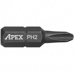 Apex - #2, Phillips Screwdriver Bit - 1/4" Drive, 1" OAL - All Tool & Supply