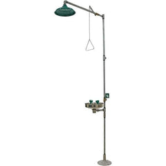 Haws - 25 GPM shower Flow, Drench shower & Eyewash Station - Bowl, Push Flag Activated, Galvanized Steel Pipe, Plastic Shower Head, Corrosion Resistant - All Tool & Supply