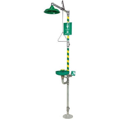 Haws - 23.7 GPM shower Flow, Drench shower, Eye & Face Wash Station - Bowl with Hinged Dust Cover, Triangular Pull Rod & Push Flag Activated, Galvanized Steel Pipe, Plastic Shower Head, Inverted Flow - All Tool & Supply