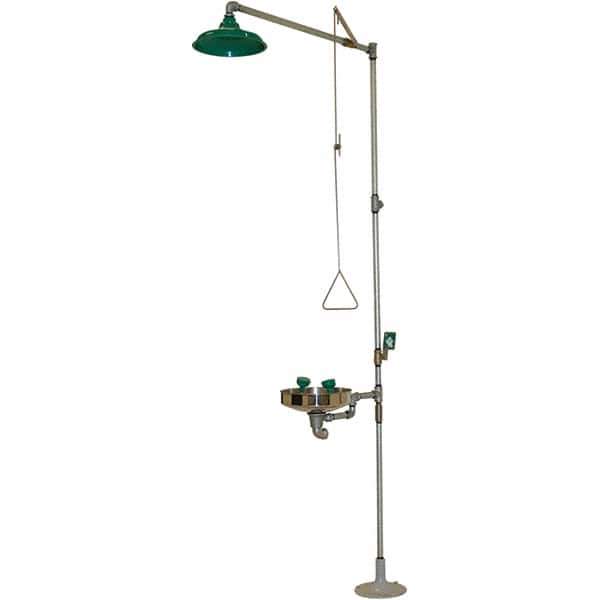 Haws - 25 GPM shower Flow, Drench shower, Eye & Face Wash Station - Bowl, Push Flag Activated, Galvanized Steel Pipe, Plastic Shower Head, Wheelchair Accessible - All Tool & Supply