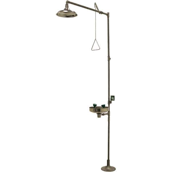 Haws - 25 GPM shower Flow, Drench shower & Eyewash Station - Bowl, Push Flag Activated, Stainless Steel Pipe, Stainless Steel Shower Head, Corrosion Resistant - All Tool & Supply