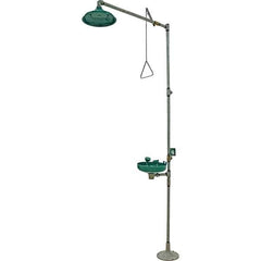 Haws - 25 GPM shower Flow, Drench shower & Eyewash Station - Bowl, Push Flag Activated, Galvanized Steel Pipe, Plastic Shower Head - All Tool & Supply