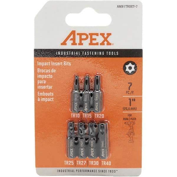 Apex - 1/4" Drive Torx Screwdriver Bit - 1" OAL, Insert Bit - All Tool & Supply