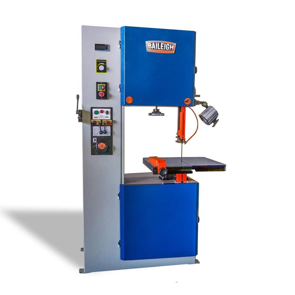 Vertical Bandsaw: Variable Speed Pulley Drive, 10″ Height Capacity 1 Phase, 20″ Table Length, 21″ Table Width