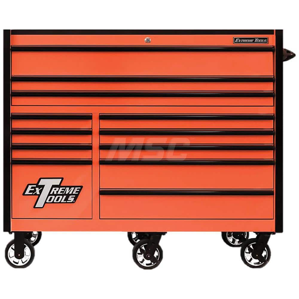 Tool Roller Cabinet: 12 Drawers Orange & Black