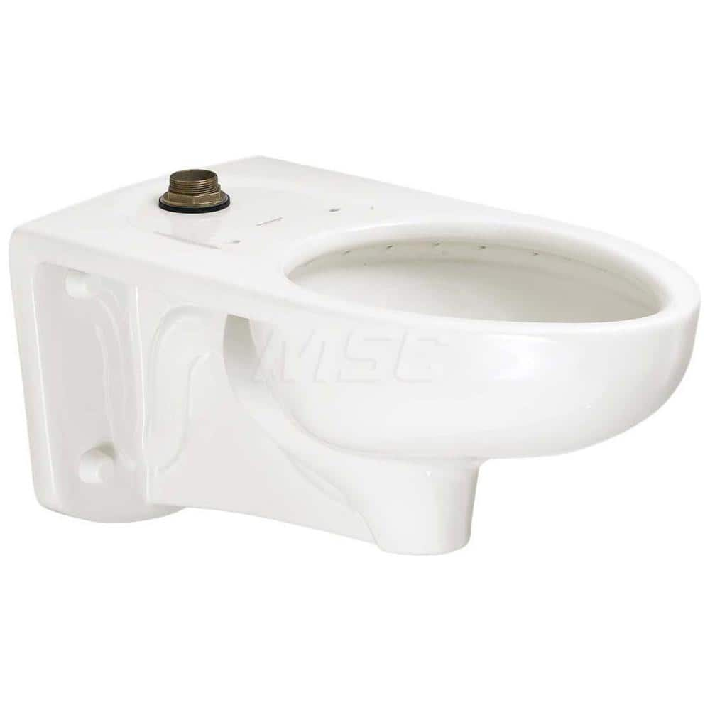 Toilets; Type: Top Spud Toilet Bowl with Slotted Rim; Bowl Shape: Elongated; Mounting Style: Wall; Gallons Per Flush: 1.6; Overall Height: 15; Overall Width: 14; Overall Depth: 26; Rim Height: 15; Trapway Size: 2-1/8; Rough In Size: 12.00; Material: Vitre