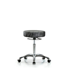 Lab Stool: Vinyl, 25″ Seat Width, 25″ Seat Depth Round Height