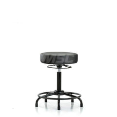 Lab Stool: Vinyl, 25″ Seat Width, 25″ Seat Depth Round Height