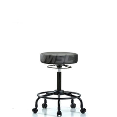 Lab Stool: Vinyl, 25″ Seat Width, 25″ Seat Depth Round Height