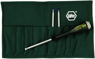 4 Piece - ESD Safe Interchangeable Blade Set Includes ESD Safe Handle - #10891 - Slotted 3; 4; 6 and Phillips #0; 1 & 2 Blades in Canvas Pouch - All Tool & Supply