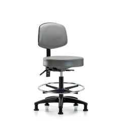 Lab Stool: Vinyl, 25″ Seat Width, 25″ Seat Depth Round Height