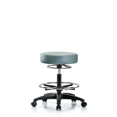 Lab Stool: Vinyl, 25″ Seat Width, 25″ Seat Depth Round Height