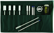 11 Piece - ESD Safe Interchangeable Blade Set - #10895 - Slotted 3.0-6.0; Phillips #0-2 & Inch 3/16-1/2" Nut Drivers In Canvas Pouch - All Tool & Supply