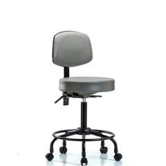 Lab Stool: Vinyl, 25″ Seat Width, 25″ Seat Depth Round Height