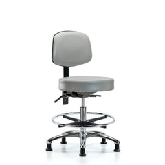 Lab Stool: Vinyl, 25″ Seat Width, 25″ Seat Depth Round Height