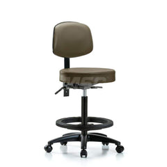 Lab Stool: Vinyl, 25″ Seat Width, 25″ Seat Depth Round Height