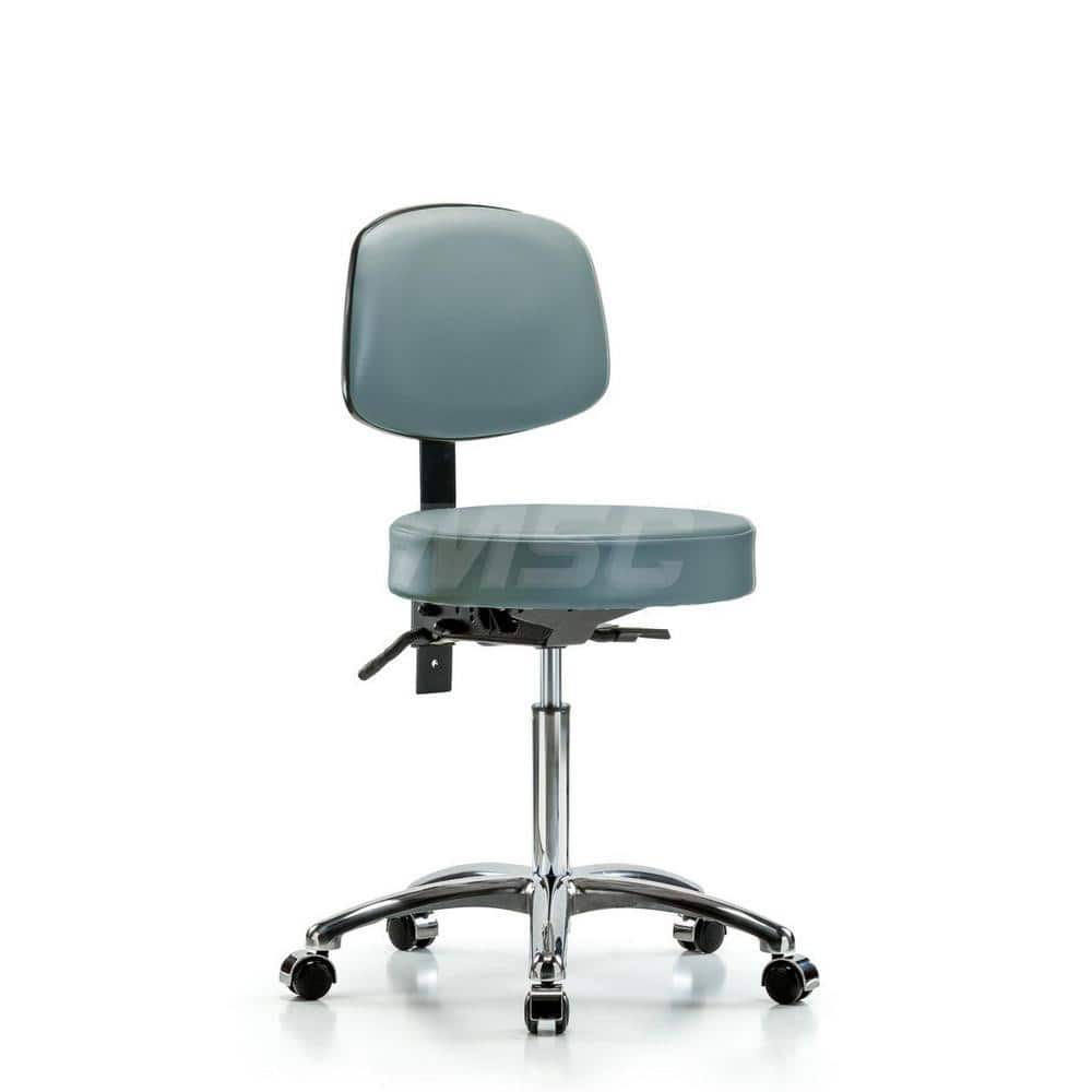 Lab Stool: Vinyl, 25″ Seat Width, 25″ Seat Depth Round Height