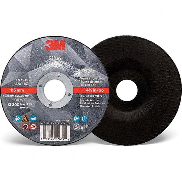 3M - Depressed-Center Wheels Wheel Diameter (Inch): 4-1/2 Wheel Thickness (Decimal Inch): 0.0940 - All Tool & Supply